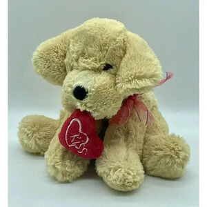 Best Made Toys “KISS” Puppy Dog Plush Tan‎ Heart Soft Fluffy 9” See Notes